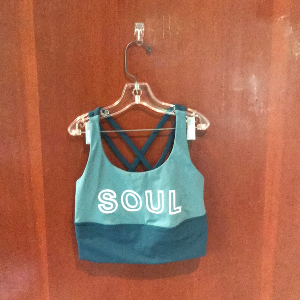 Soulcycle Lululemon blue bra